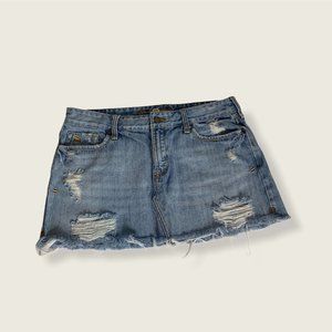 Abercrombie & Fitch Mini Skirt Denim Distressed